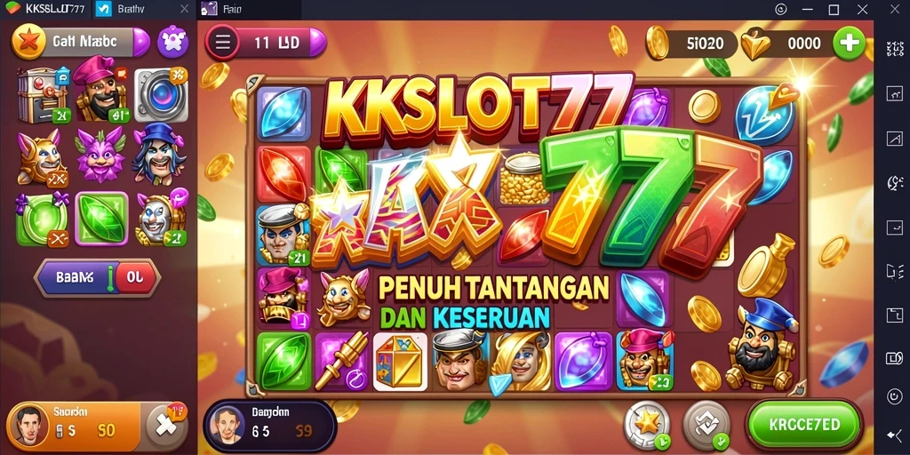 Tampilan gameplay seru KKSLOT777 dalam aksi Match-3.