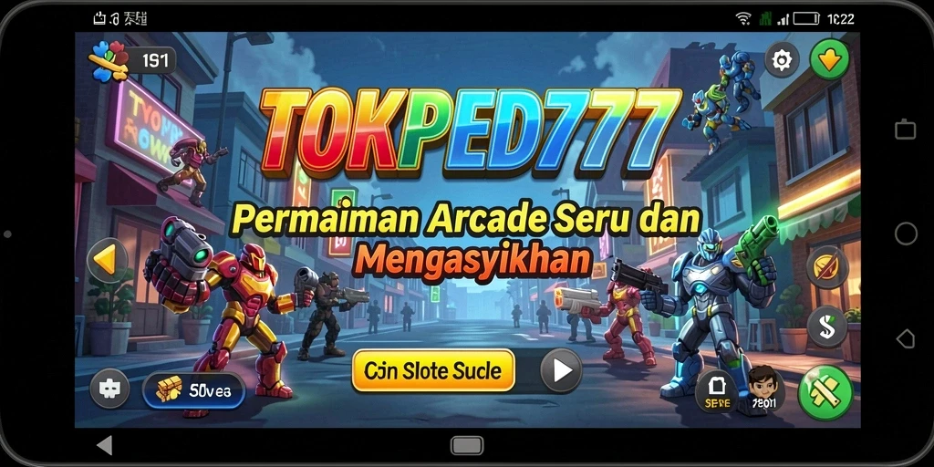 Tampilan seru gameplay TOKPED777 dengan level menantang.